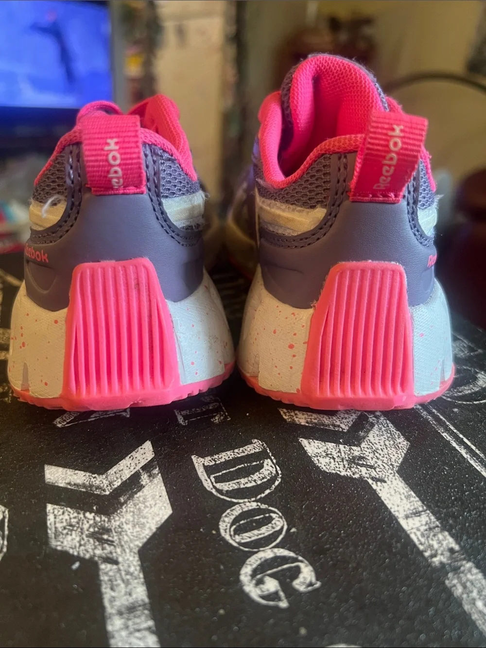 Reebok Kids Sneakers in Gray and Bright Pink